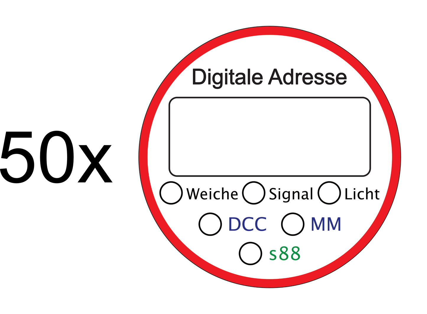 Digital-Adressen-Aufkleber für MoBa Anlagen