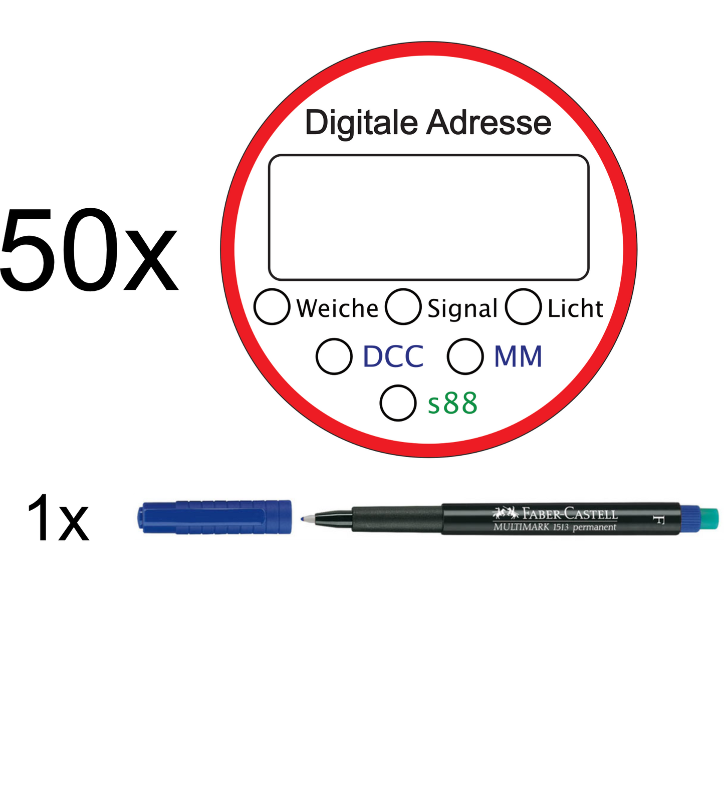 Digital-Adressen-Aufkleber für MoBa Anlagen