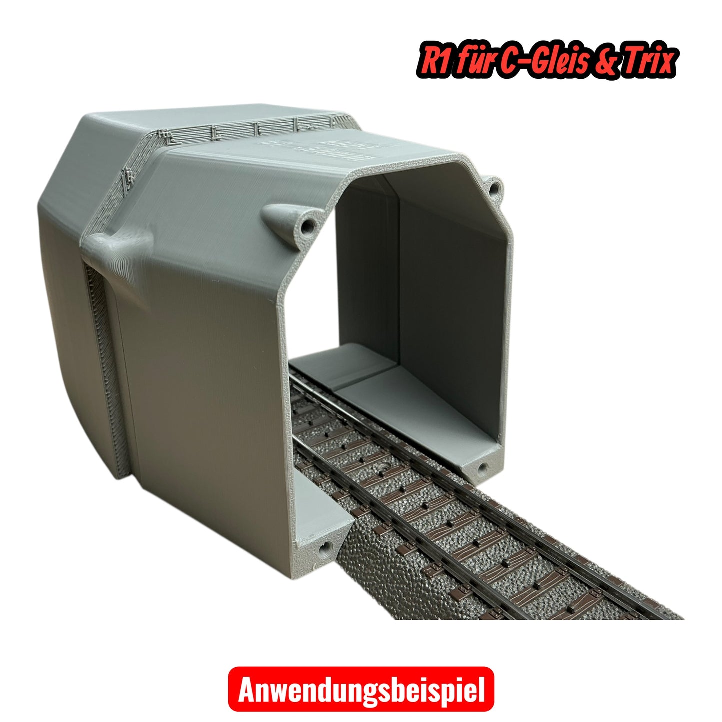 H0 Tunnelportale Adapter von R1 auf gerade 50mm