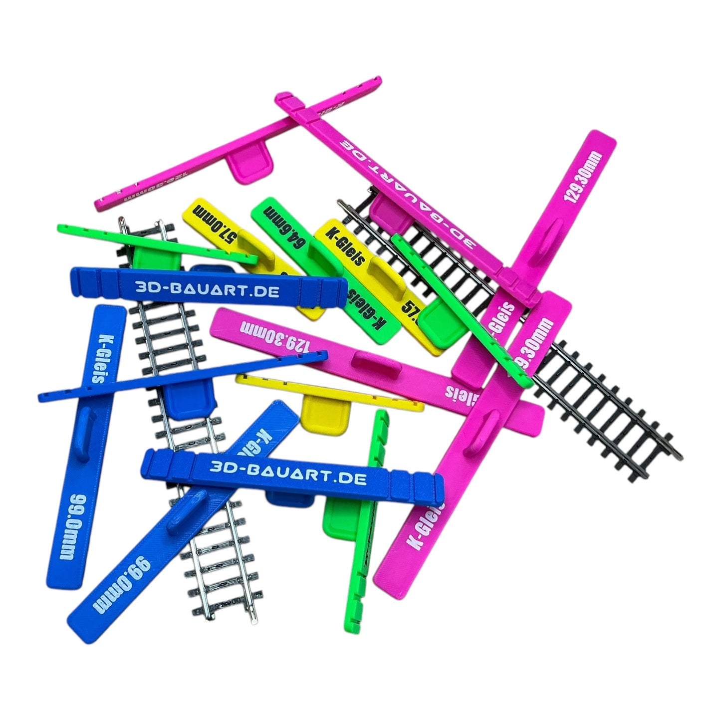 Parallelgleis-Fixierhalter für K-Gleise 129,3mm-99,0mm-64,6mm-57,0mm