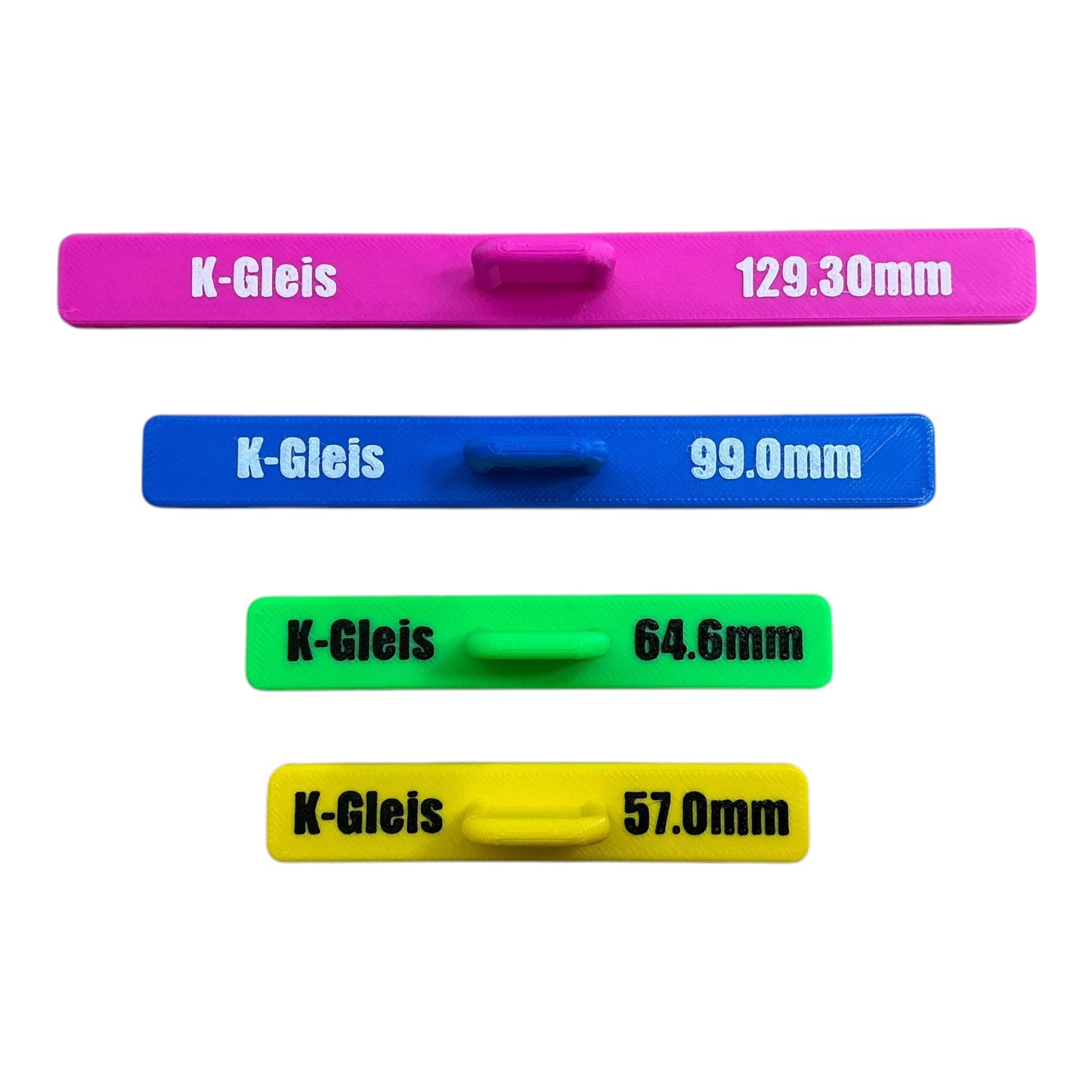 Parallelgleis-Fixierhalter für K-Gleise 129,3mm-99,0mm-64,6mm-57,0mm