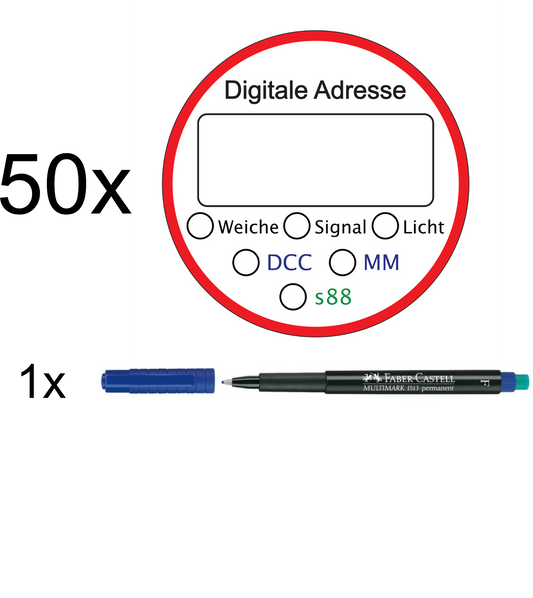 Digital-Adressen-Aufkleber für MoBa Anlagen