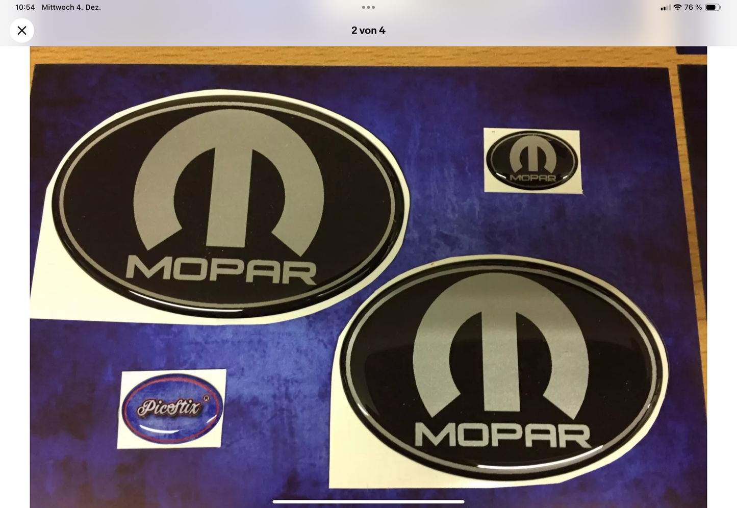 MOPAR 3D LOGO DOMING GEL STICKER AUTO EMBLEM TUNING 300C