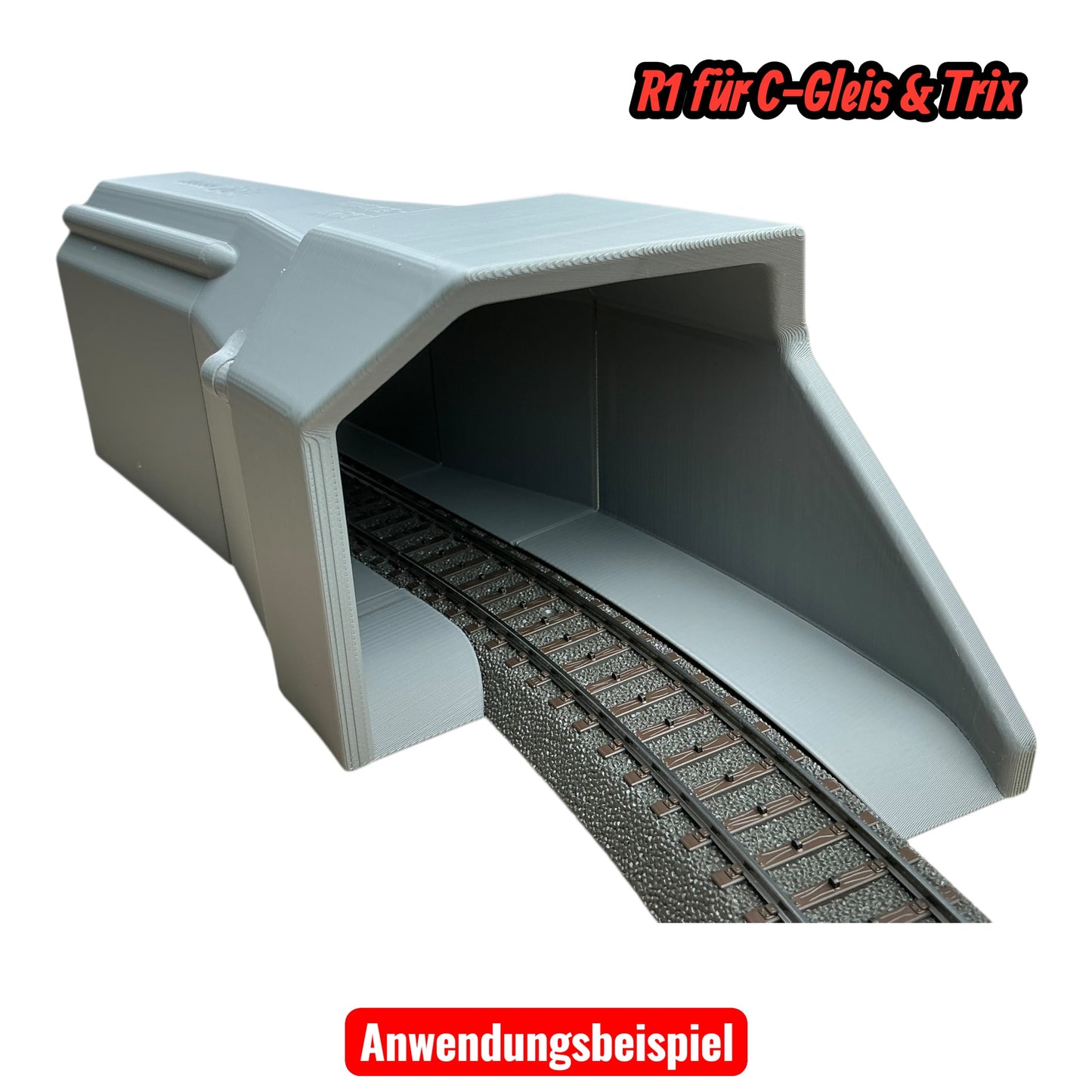 H0 Tunnelportale Adapter von R1 auf gerade 50mm