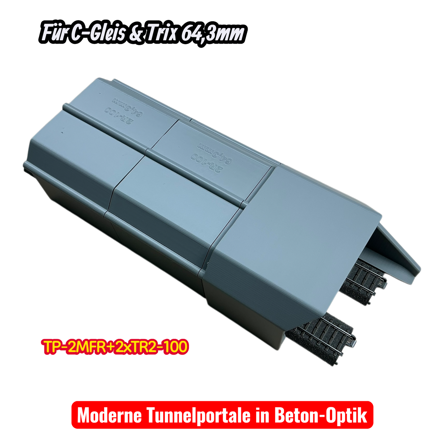 H0 Tunnelportale für Märklin C-Gleis & Trix–Gleis  Ein- & Zweigleisig
