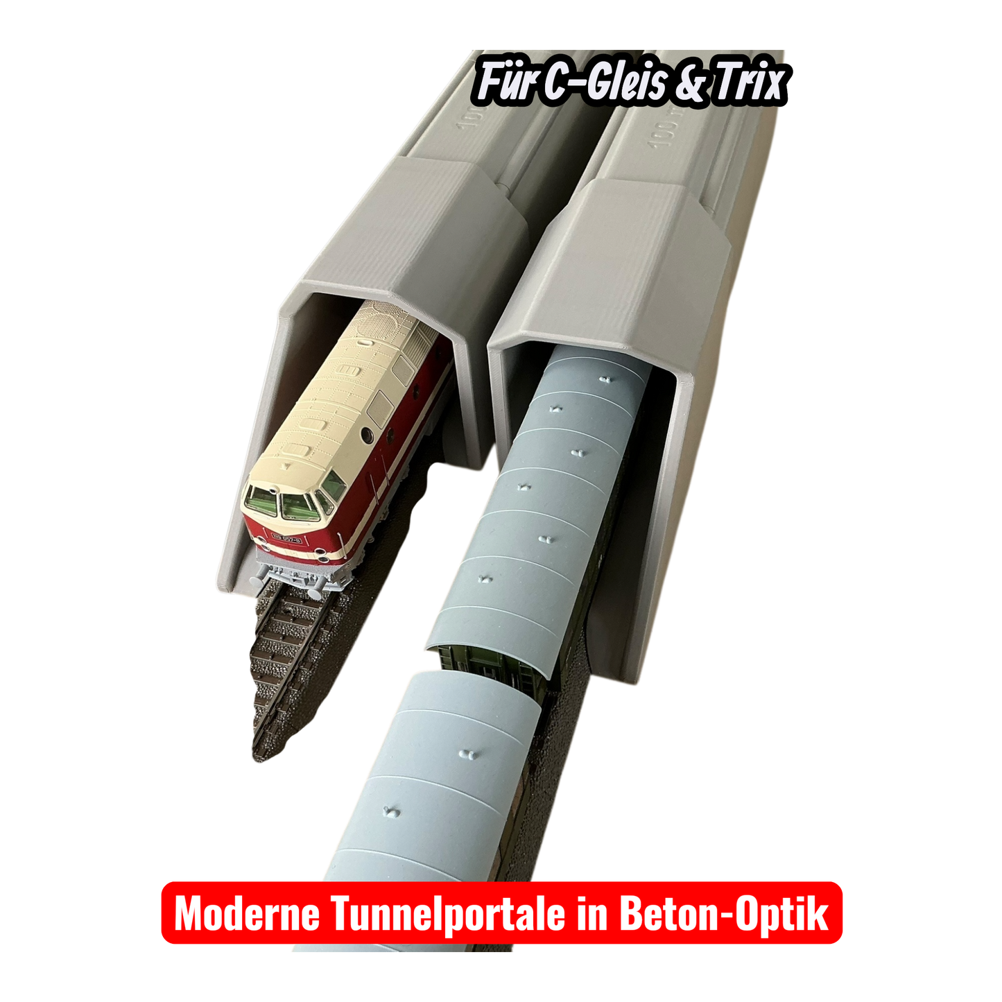 H0 Tunnelportale für Märklin C-Gleis & Trix–Gleis  Ein- & Zweigleisig