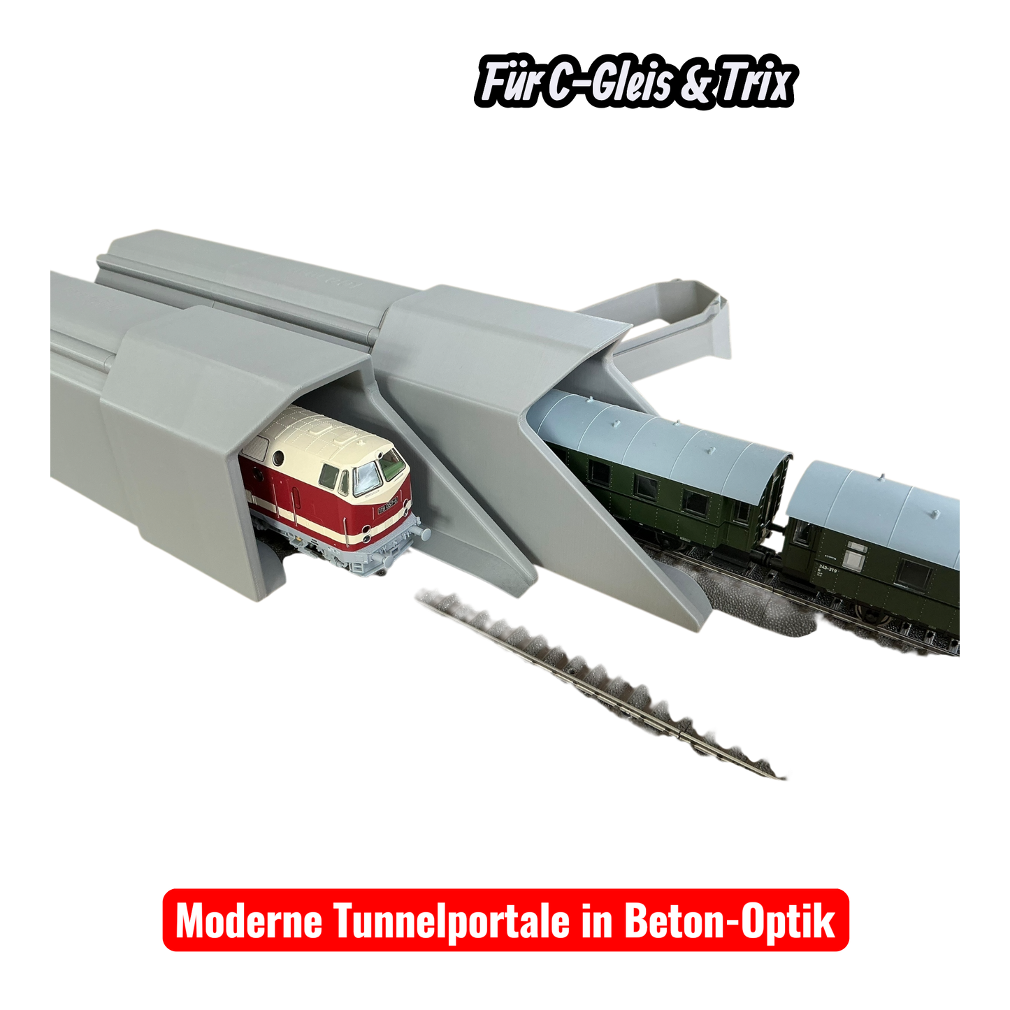 H0 Tunnelportale für Märklin C-Gleis & Trix–Gleis  Ein- & Zweigleisig