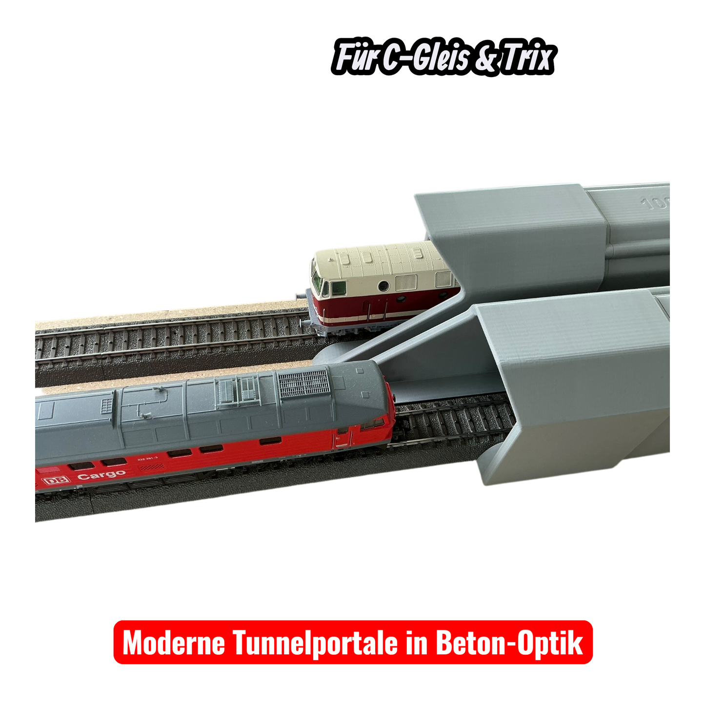H0 Tunnelportale für Märklin C-Gleis & Trix–Gleis  Ein- & Zweigleisig