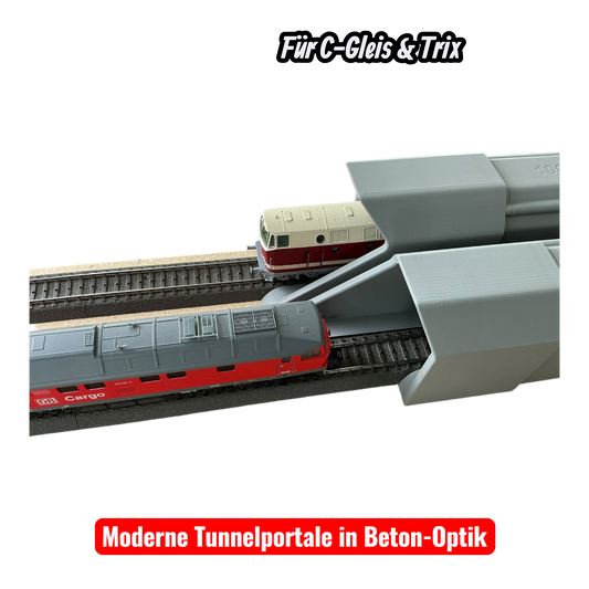 H0 Tunnelportale für Märklin C-Gleis & Trix–Gleis  Ein- & Zweigleisig