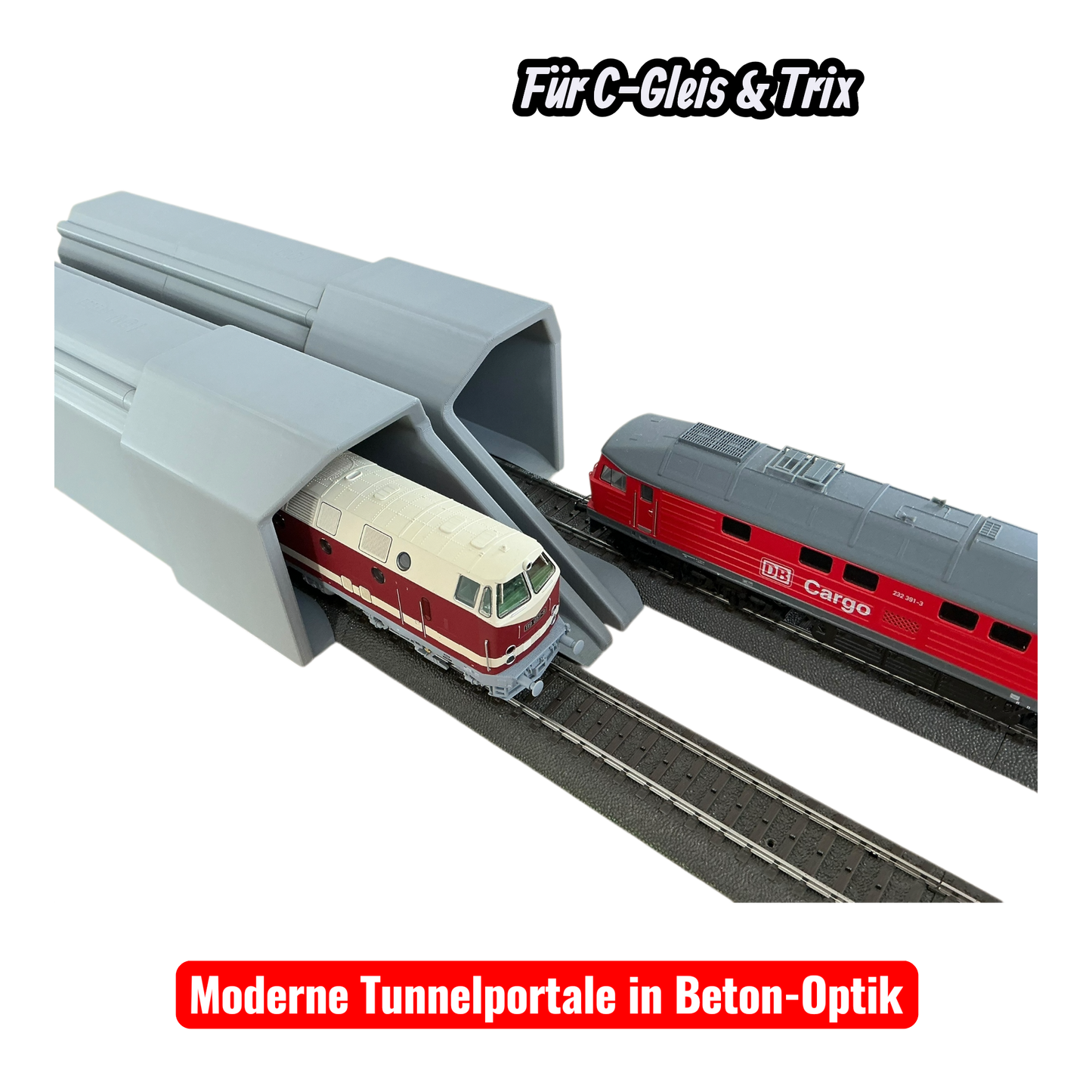 H0 Tunnelportale für Märklin C-Gleis & Trix–Gleis  Ein- & Zweigleisig
